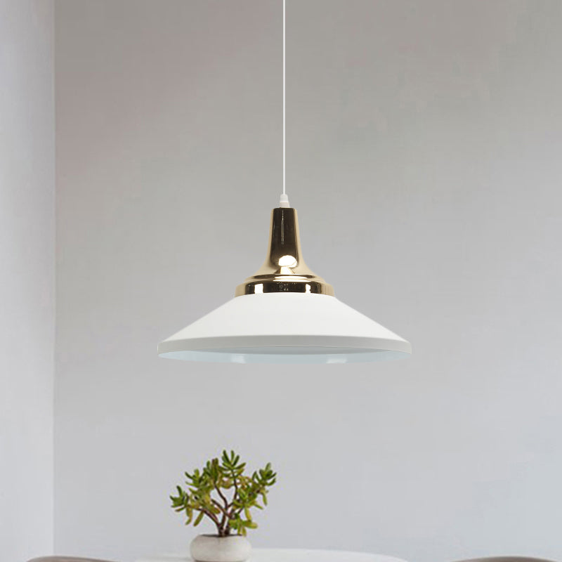 Modern Shallow Cone Pendant Light - Aluminum Hanging Lamp For Hotel Kitchen