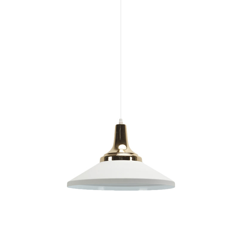 Modern Shallow Cone Pendant Light - Aluminum Hanging Lamp For Hotel Kitchen