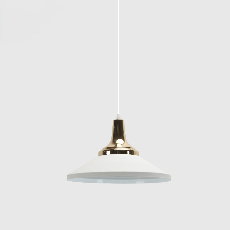 Modern Shallow Cone Pendant Light - Aluminum Hanging Lamp For Hotel Kitchen