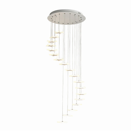 Spiral Hanging Star Lights - Led Cluster Pendant In Warm/White Light