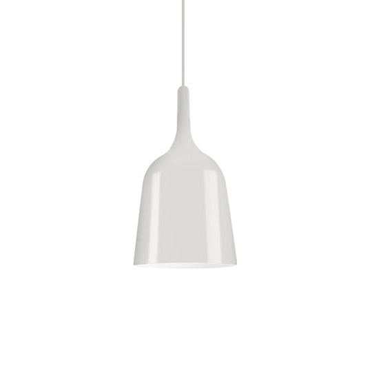 Bunda - Modern 6/8/10.5 Wide Bell Pendant Lighting Metal 1 Light Black/White/Chrome Hanging Ceiling