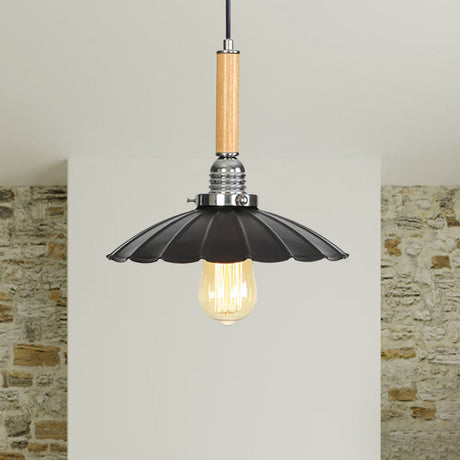 Adjustable Cord Scalloped Pendant Light - Indoor Lighting Fixture For Dining Table