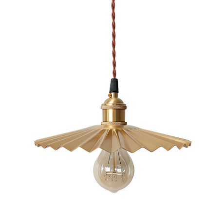 Modern Scalloped Hanging Ceiling Light | Stylish Black/Red Metallic Pendant For Bedside