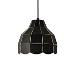 Modern Scalloped Dome Ceiling Pendant Light - Pink/White/Black Metal Hanging Lamp