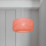 Modern Woven Rattan Drum Hanging Light Fixture - 8/12 Diameter 1 Head Pendant Lamp Black/White