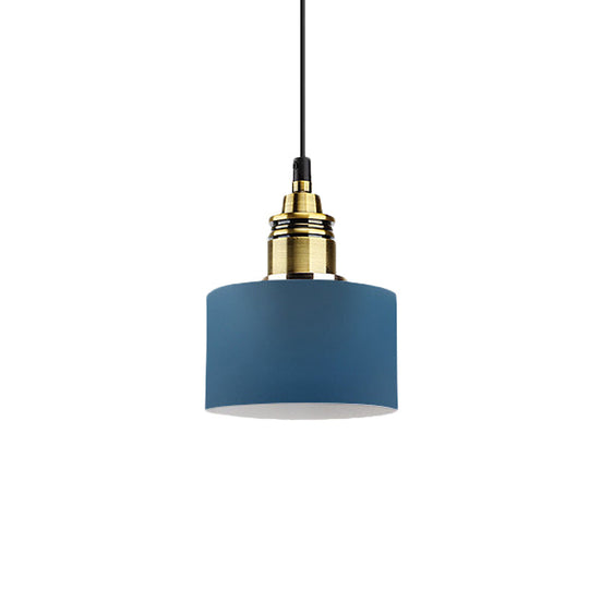 5’/12’ Wide Round Pendant Lamp Macaron Loft Metal Lighting With Brass Socket For Corridor