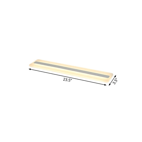 Modern Led Acrylic Flush Mount Light - 16’/23.5’/31.5’ Wide White Ceiling Fixture With Warm/White