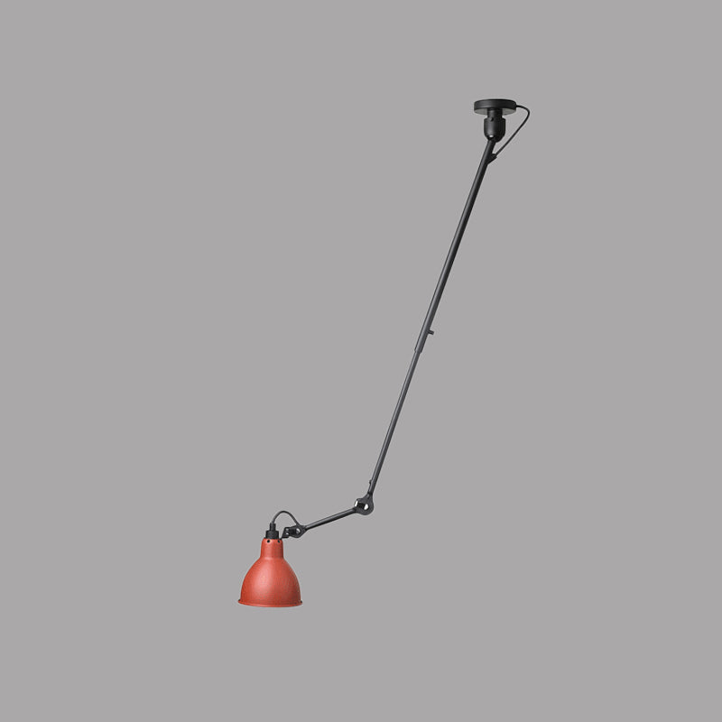 Modern Metallic Dome Pendant Lamp - 1 Bulb Black/Gray Ceiling Light With Articulated Arm For Kitchen