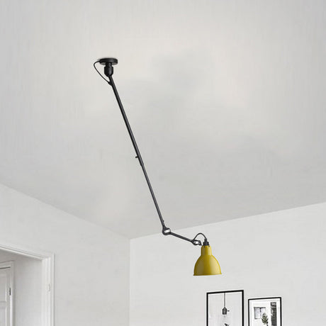 Modern Metallic Dome Pendant Lamp - 1 Bulb Black/Gray Ceiling Light With Articulated Arm For Kitchen