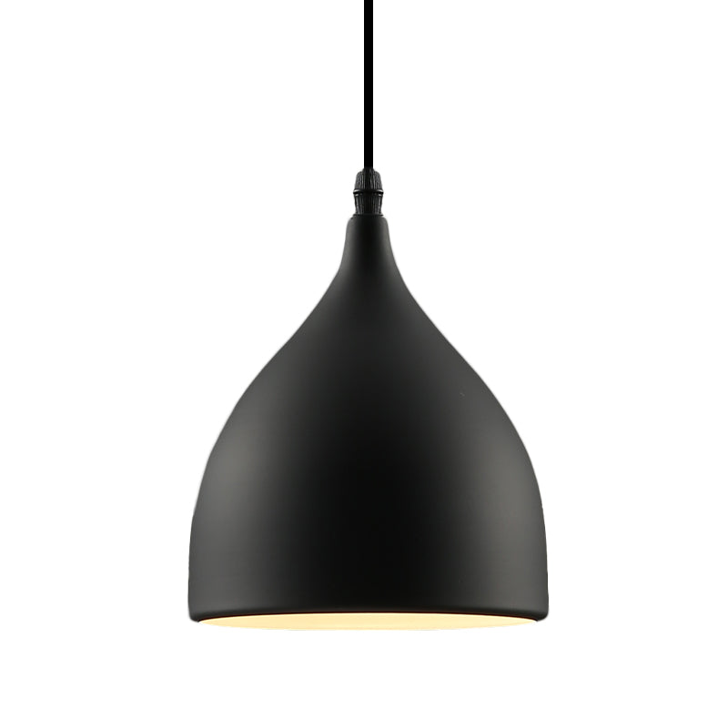 Industrial Dome Metal Pendant Light - 1 Hanging Ceiling For Restaurants 6.5’’/10’’ Dia Black