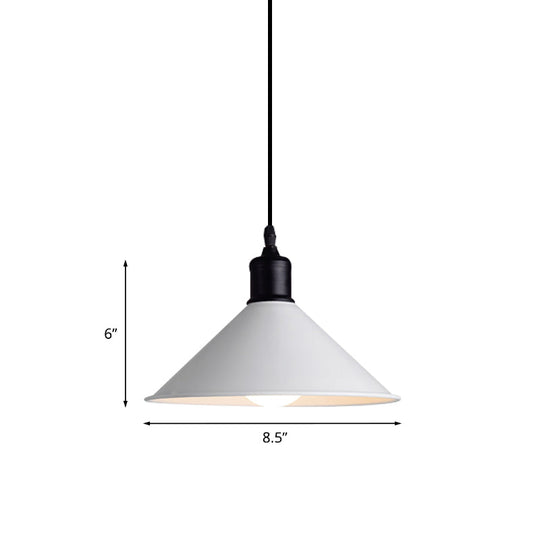 Adjustable Cord Metal Pendant Light For Dining Table - Modern 1-Light Conical Ceiling (7.5/8.5