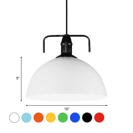 Vintage Blue/Green Metal Pendant Light - 12/14/16 Wide Indoor Hanging Ceiling With Cord