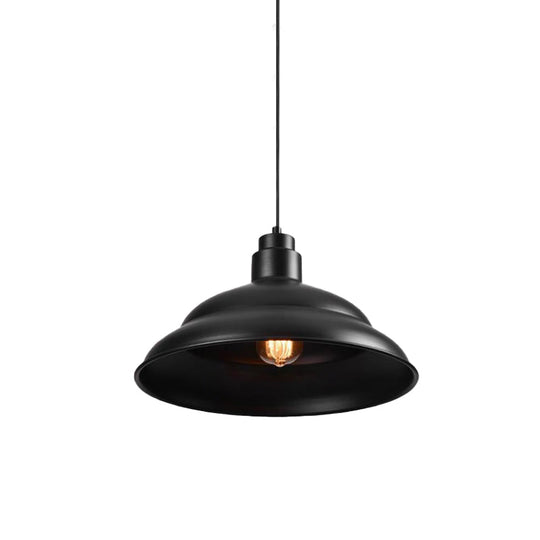 Retro Double Bubble Pendant Lamp: Metallic 1-Light Hanging Ceiling Light In Black/White For Coffee