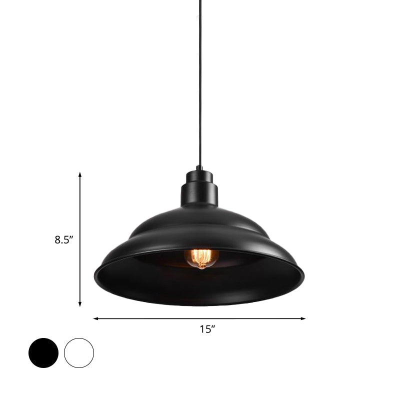Retro Double Bubble Pendant Lamp: Metallic 1-Light Hanging Ceiling Light In Black/White For Coffee