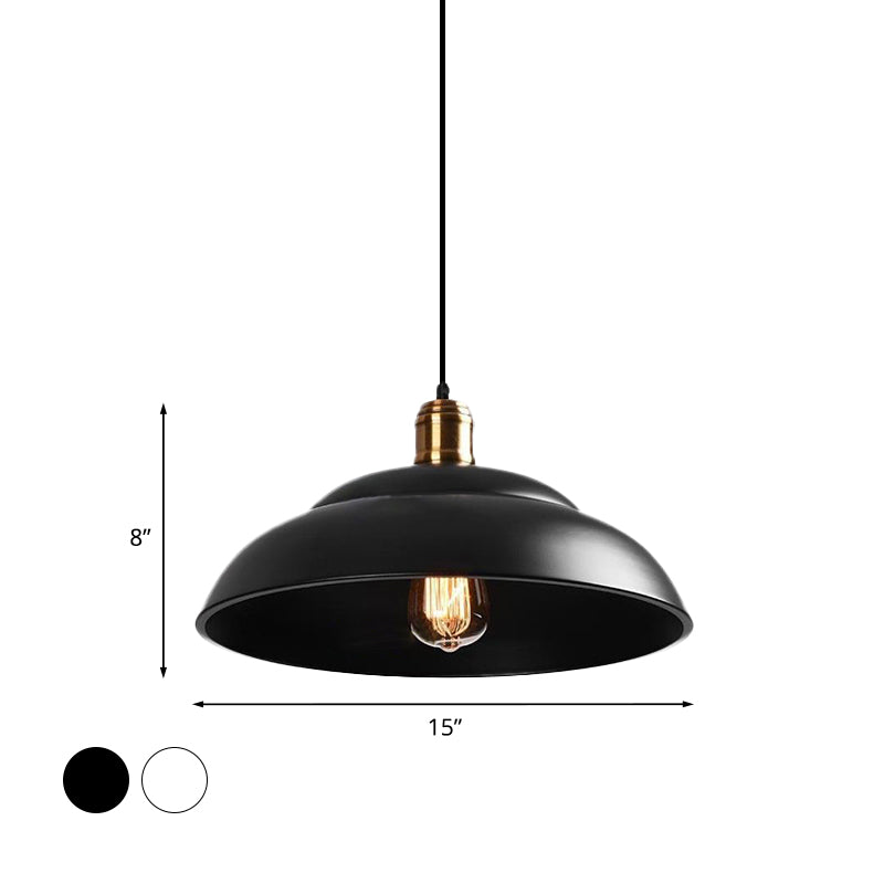 Retro Double Bubble Pendant Lamp: Metallic 1-Light Hanging Ceiling Light In Black/White For Coffee