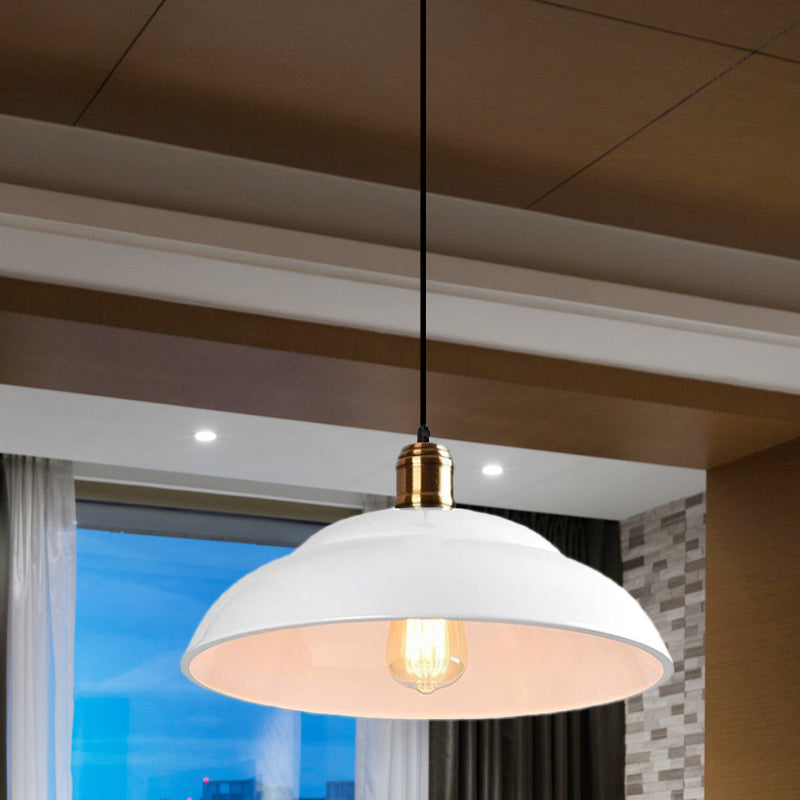 Retro Double Bubble Pendant Lamp: Metallic 1-Light Hanging Ceiling Light In Black/White For Coffee