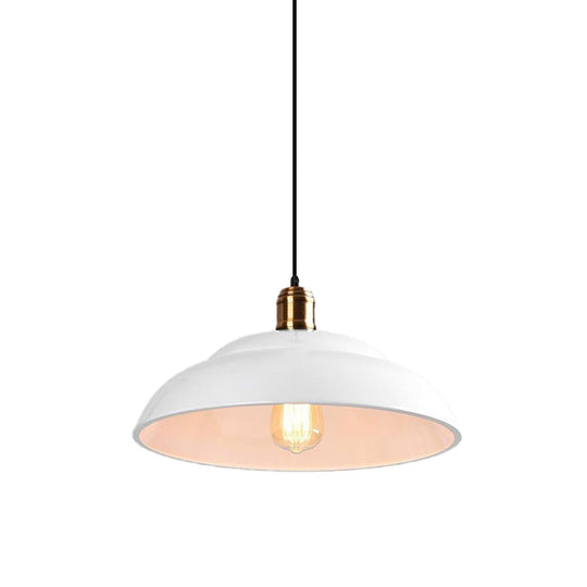 Retro Double Bubble Pendant Lamp: Metallic 1-Light Hanging Ceiling Light In Black/White For Coffee