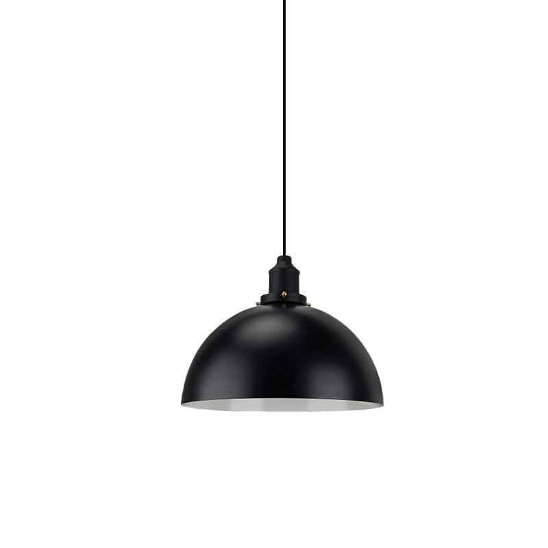 Iron Pendant Lighting: Industrial Dome Shade Black Finish