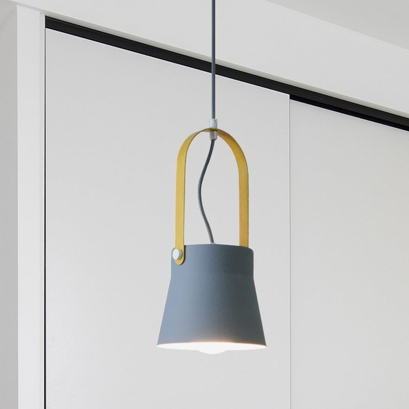 Industrial Cone Shade Pendant Lamp With 1 Bulb - Stylish Restaurant Lighting In Grey/Black/White