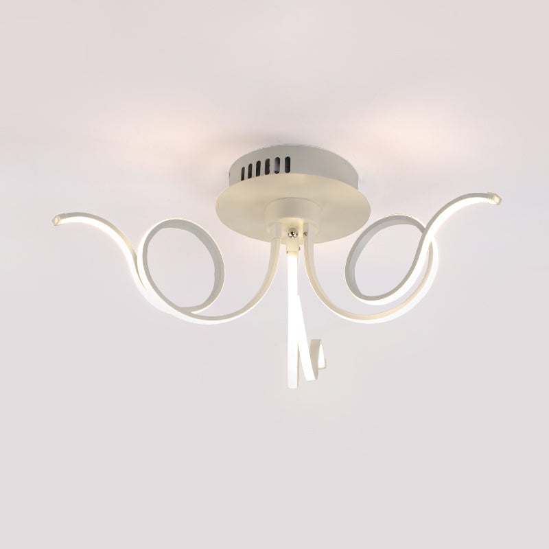 Contemporary Acrylic Octopus Flush Mount Light Fixture – 3/6/8 Led Lights For Living Room Ceiling