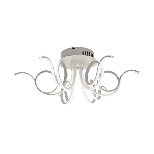 Contemporary Acrylic Octopus Flush Mount Light Fixture – 3/6/8 Led Lights For Living Room Ceiling