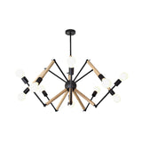 Contemporary Spider Shape Suspension Light In Black/White - 8/10/12/16 Heads For Living Room