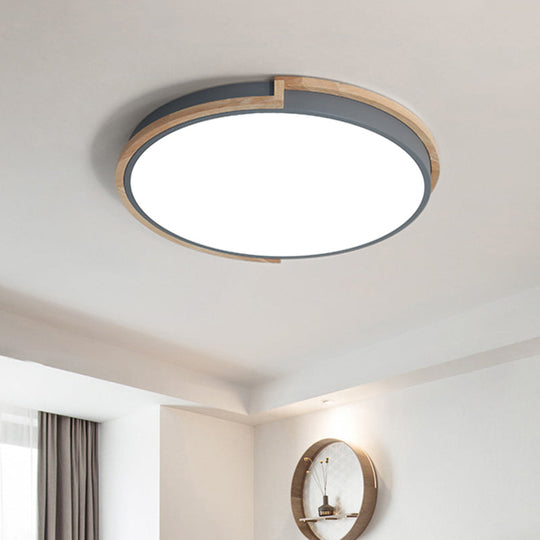 Eye - Caring Slim Drum Led Ceiling Light For Bedroom - Choice Of 3 Sizes In Black Grey Or White /