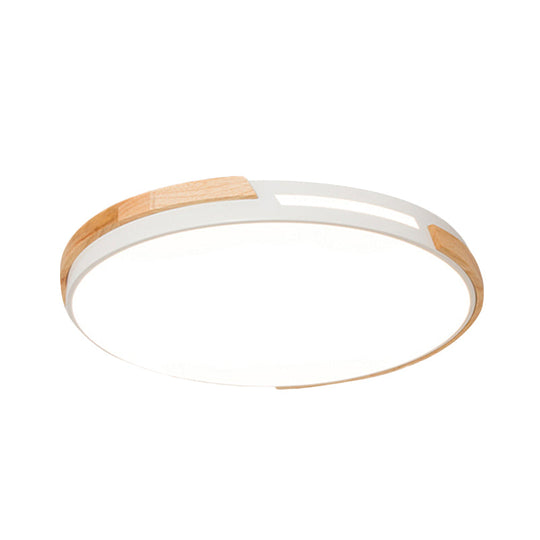 Modern Led Circle Flush Ceiling Light With Macaron Style Acrylic In Green/Grey/White - Ideal For