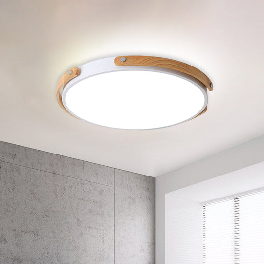 Modern Led Ceiling Lamp - Black/White Circle Bathroom Mount Light Warm/White
