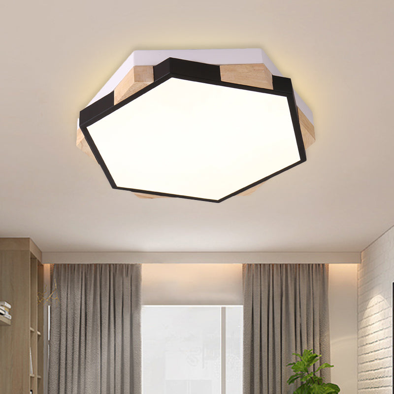 Hexagon Led Flush Ceiling Light - Acrylic Macaron Style Eye - Caring Lamp
