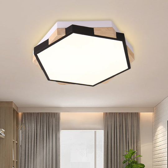 Hexagon Led Flush Ceiling Light - Acrylic Macaron Style Eye - Caring Lamp