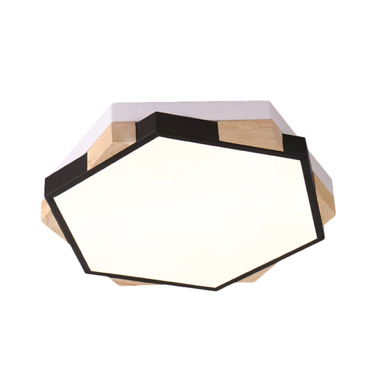 Hexagon Led Flush Ceiling Light - Acrylic Macaron Style Eye - Caring Lamp