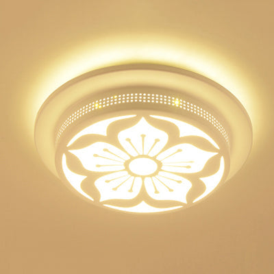 Modern Art Deco Flush Mount Ceiling Light For Hallway - Stylish Circular Acrylic Lamp White / B