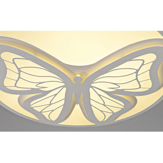 Nordic Modern Round Flush Mount Ceiling Light In White - Bedroom & Living Room Lighting