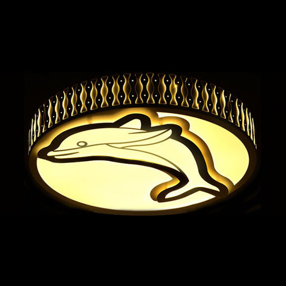 Nordic Modern Round Flush Mount Ceiling Light In White - Bedroom & Living Room Lighting / A