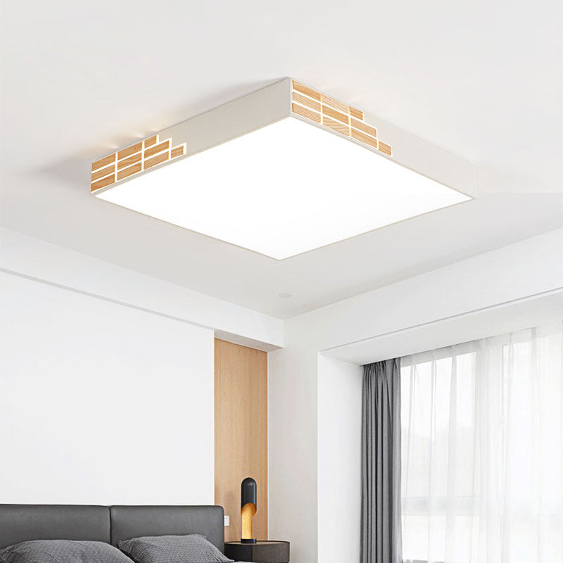 Modern Led Bedroom Flushmount Lighting In White - 16’/19.5’/23.5’ Width