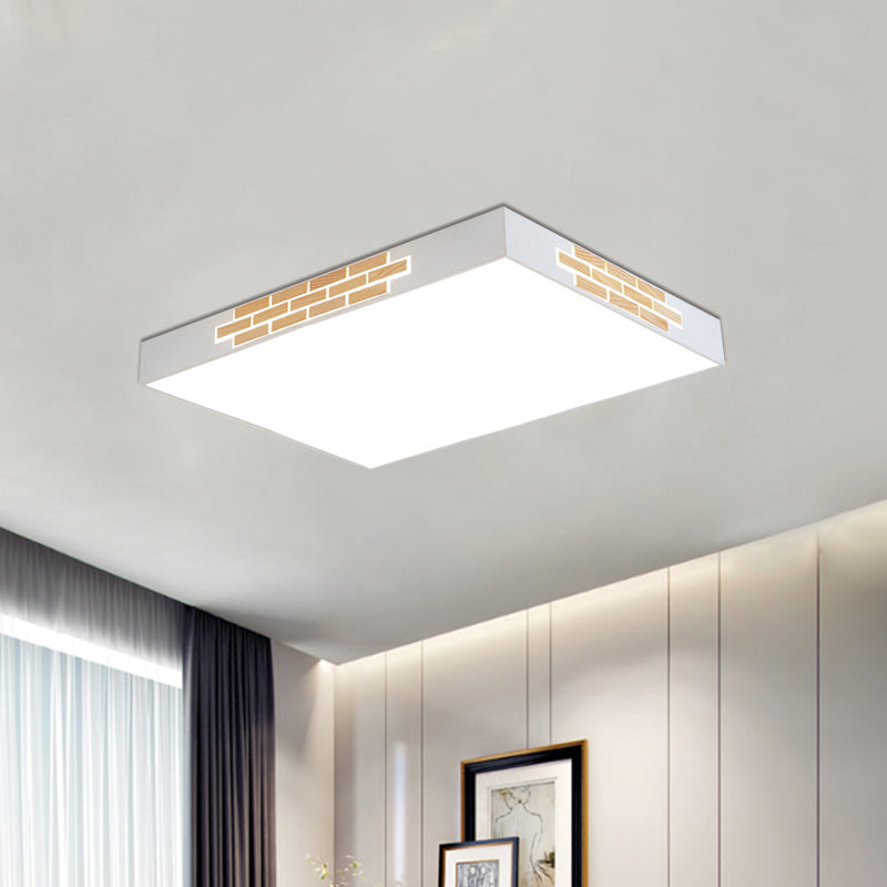 Modern Metallic Flush Mount Led Ceiling Light For Living Room - 23.5’/31.5’ Long White / 23.5’