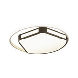 Minimalist Led Flush Mount Ceiling Light In White/Black 16/19.5 Round/Square For Bedroom