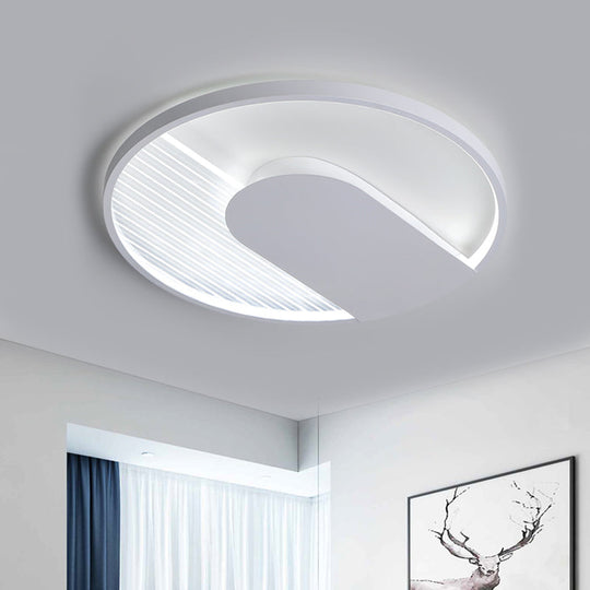 U - Shaped Flush Mount Led Ceiling Light For Minimalist Bedroom - 18’/21.5’ Wide Warm/White