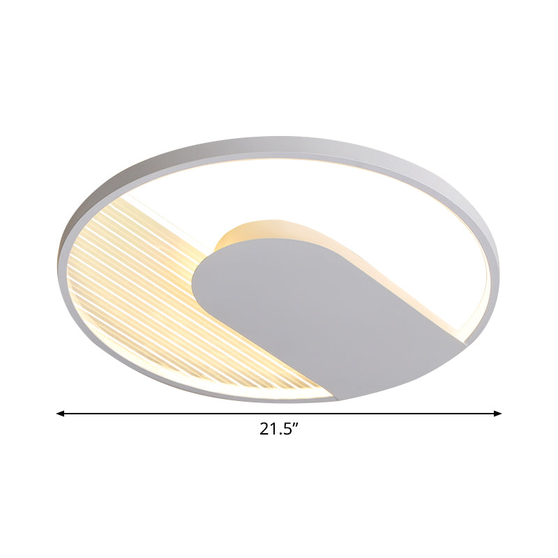 U-Shaped Flush Mount Led Ceiling Light For Minimalist Bedroom - 18/21.5 Wide Warm/White Option