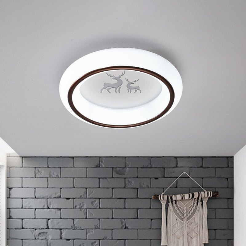 Nordic Acrylic Led Ceiling Light With Elk/Star/Hot Air Balloon Pattern - Flush Mount