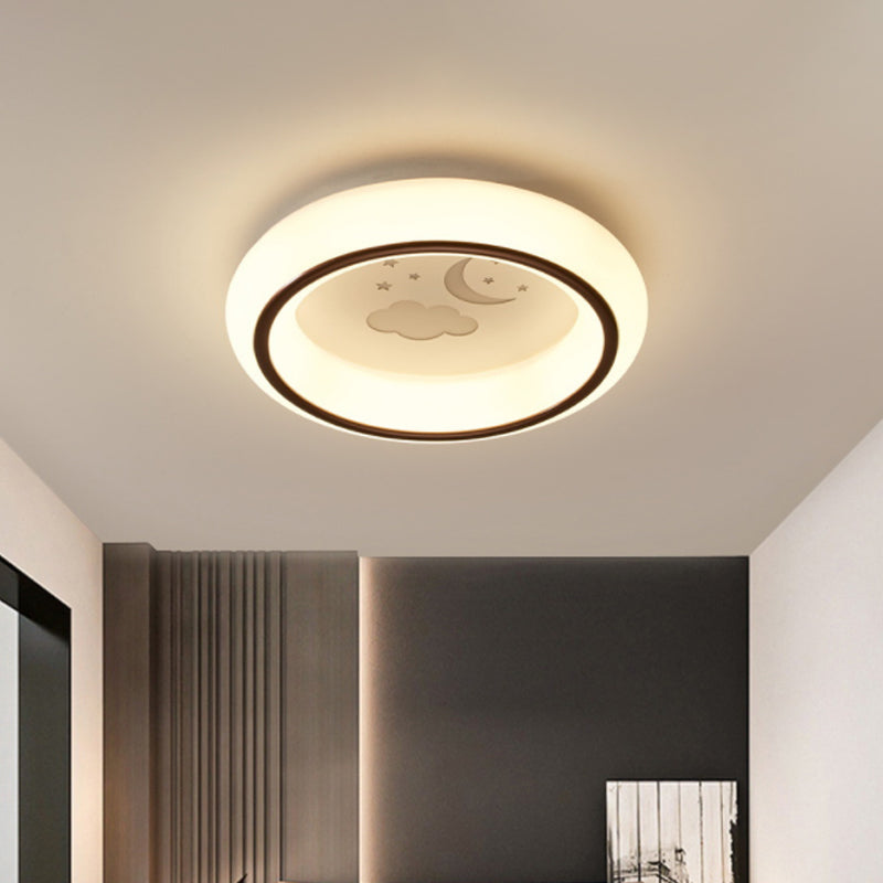 Nordic Acrylic Led Ceiling Light With Elk/Star/Hot Air Balloon Pattern - Flush Mount