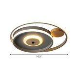 Nordic Acrylic Led Flush Mounted Lamp - Multi-Circle Grey Bedroom Ceiling Fixture 16.5/20.5 Inches