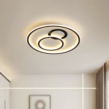 16/19.5 Dia Led Flush Mount Light Fixture - Extra Thin & Minimalist Black / 16