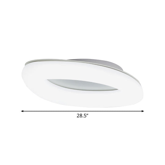 Simplicity Ellipse Flush Light: Acrylic Led Ceiling Lamp For Living Room White