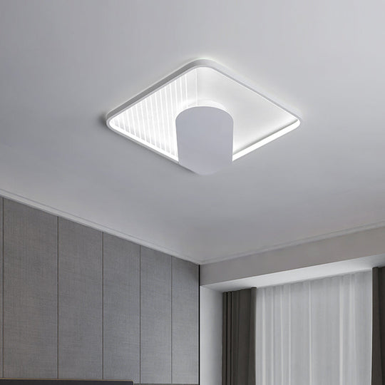 Modern Square Acrylic Led Ceiling Flush Mount Light (18/21.5) - Simple White Finish Super Thin