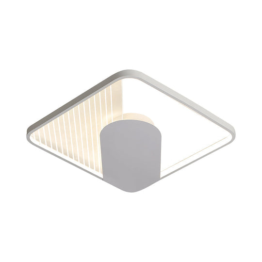 Modern Square Acrylic Led Ceiling Flush Mount Light (18’/21.5’) - Simple White Finish Super