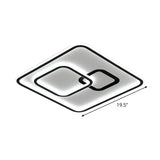 Sleek Black Led Flush Mounted Ceiling Light For Bedroom 16/19.5 Wide