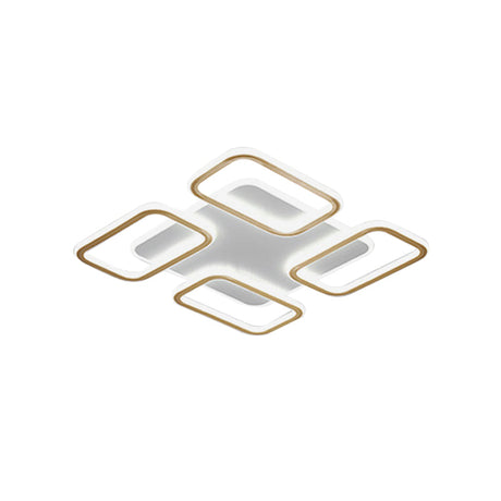 Simplicity Gold Square Acrylic Ceiling Flush Light Led Mount Lighting In Warm/White - 16.5/20.5 Wide