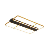 Modern Aluminum Rectangular Led Ceiling Light Fixture In Black And Gold